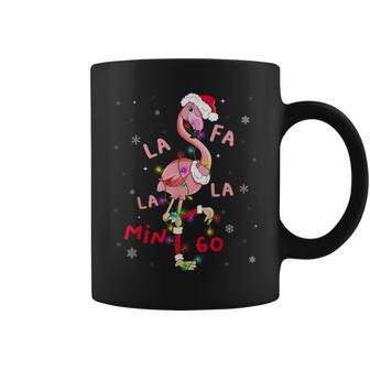 Fa La La Mingo Flamingo Christmas Tree Lights Tropical Xmas Coffee Mug | Mazezy