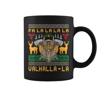 Fa La La La Valhalla Viking Nordic Ugly Christmas Sweater Coffee Mug - Seseable