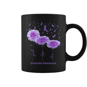 Faith Hope Love Purple Flower Ribbon Dementia Awareness Coffee Mug - Thegiftio UK