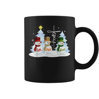 Faith Hope Love Snowman Jesus Christian Christmas Women Coffee Mug - Thegiftio UK