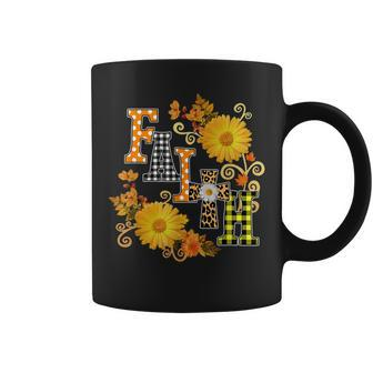 Faith Leaf Sunflowers Christian Fall Season Outfit Halloween Halloween Coffee Mug | Mazezy