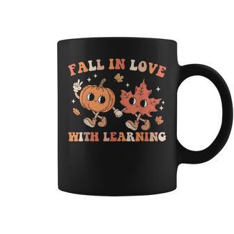 Fall In Love With Learning Fall Teacher Thanksgiving Retro Coffee Mug - Monsterry AU