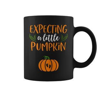 Fall Pregnancy Announcement Couple Halloween Baby Coffee Mug | Mazezy