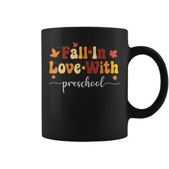 Fall Teacher Fall In Love With Preschool Thanksgiving Coffee Mug | Mazezy DE