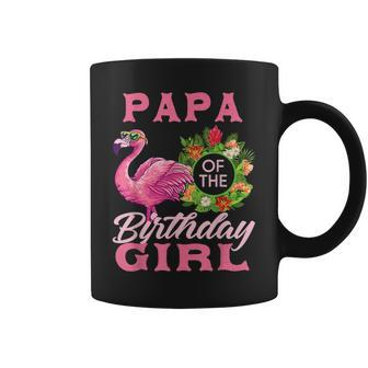 Family Flamingo Matching - Papa Of The Birthday Girl Coffee Mug | Mazezy