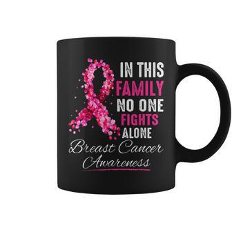 In This Family No One Fight Alone Breast Cancer Awareness Coffee Mug - Seseable