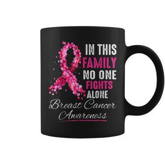 In This Family No One Fight Alone Breast Cancer Awareness Coffee Mug | Mazezy