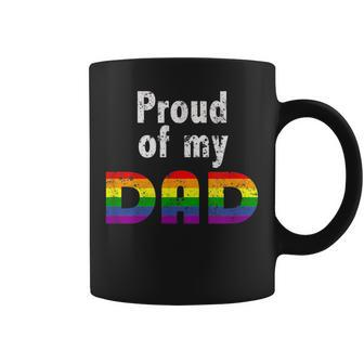Family Pride Gay Dad Father Rainbow Flag Coffee Mug | Mazezy