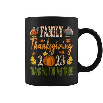 Family Thanksgiving 2023 Thankful For My Tribe Autumn Vibes Coffee Mug - Seseable