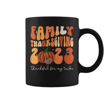 Family Thanksgiving 2023 Thankful For My Tribe Group Pumpkin Coffee Mug - Seseable