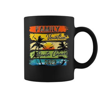 Family Vacation Punta Cana 2023 Summer Retro Sunset Beach Coffee Mug - Seseable