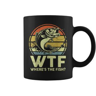 Father Day Fishing  Wtf Wheres The Fish Vintage Fishing  Gift For Mens Coffee Mug