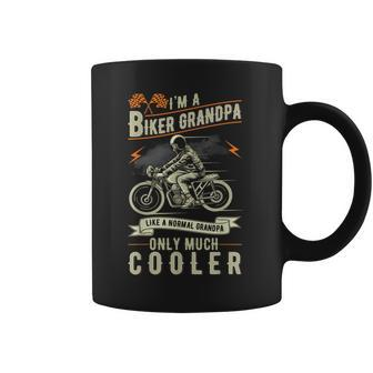 Fathers Day Biker Grandpa Grandfather Motorcycle Biking Coffee Mug - Seseable