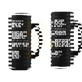 Fathers Day Father Husband Protector Hero Cool Father Dad Coffee Mug | Mazezy