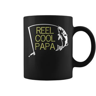 Father's Day Fishing Reel Cool Papa Dad Coffee Mug | Mazezy