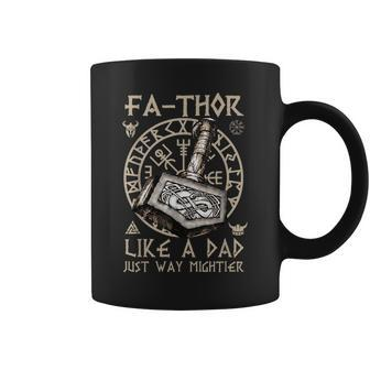 Fathor - Like A Dad Just Way Mightier Fathers Day Viking Coffee Mug - Seseable