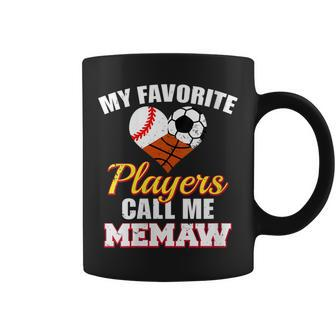 My Favorite Players Baseball Soccer Basketball Memaw Coffee Mug | Mazezy