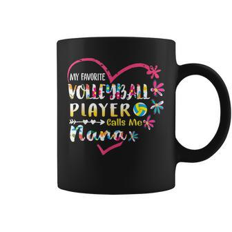 My Favorite Volleyball Player Calls Me Nana Floral Heart Coffee Mug | Mazezy
