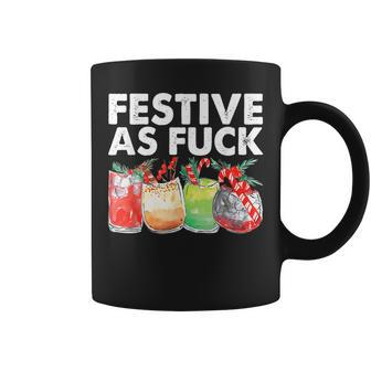 Festive As Fuck Cocktail Drinks Alcohol Christmas Coffee Mug | Mazezy
