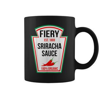 Fiery Sriracha Sauce Bottle Label Halloween Family Matching Coffee Mug - Thegiftio UK