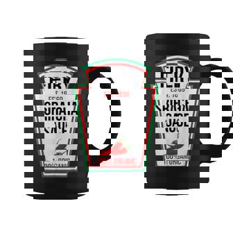 Fiery Sriracha Sauce Bottle Label Halloween Family Matching Coffee Mug - Thegiftio UK