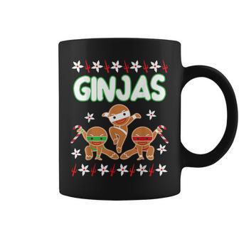 Fighting Ginjas Gingerbread Man Ugly Christmas Sweater Coffee Mug - Monsterry UK