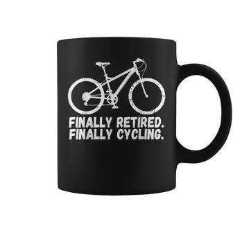 Finally Retired Finally Cycling Mountain Biking Coffee Mug | Mazezy