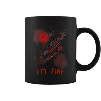 Im Fine With Blood Scary Halloween Men Women Horror Scary Halloween Coffee Mug | Mazezy