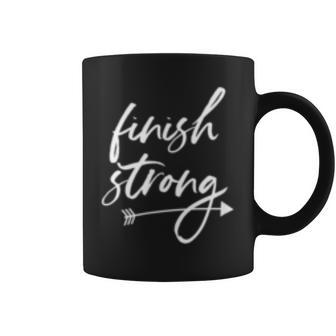 Finish Strong Quote Saying Inspirational Athletic Woman Girl Coffee Mug | Mazezy