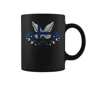 Finland Finnish Finland Flag Butterflies Coffee Mug - Monsterry UK