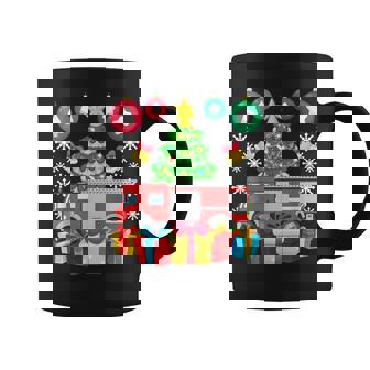 Fire Truck Christmas Ornaments Xmas Cute Firefighter Coffee Mug | Mazezy