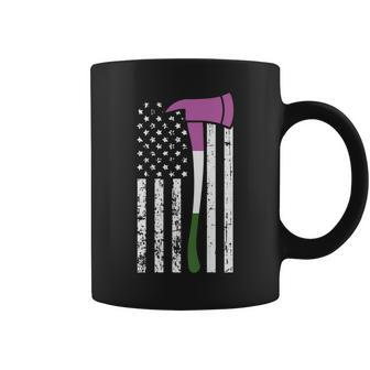 Firefighter American Flag Lgbt-Q Gender-Queer Pride Fireman Coffee Mug | Mazezy AU