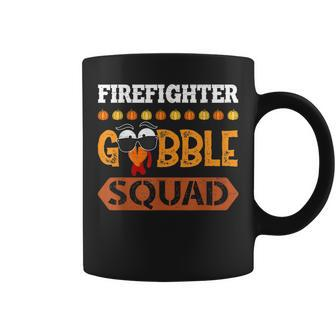 Firefighter Gobble Squad Fireman Turkey Crew Thanksgiving Coffee Mug | Mazezy CA