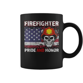 Firefighter Pride And Honor Flag American Fathers Day Coffee Mug | Mazezy
