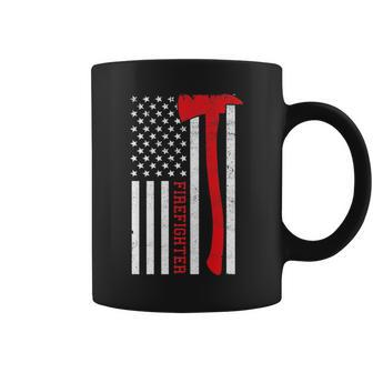 Fireman Red Line Firefighter Usa Pride Flag Father Gift Idea Coffee Mug | Mazezy
