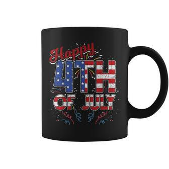 Fireworks Happy 4Th Of July Us Flag American 4Th Of July Coffee Mug | Mazezy