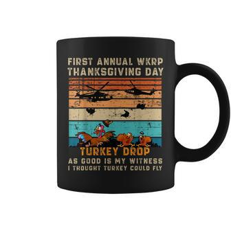 First Annual Thanksgiving Day Turkey Drop 22 November Retro Coffee Mug | Mazezy