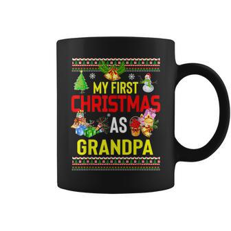 My First Christmas As Grandpa Ugly Christmas Sweater Coffee Mug - Monsterry CA