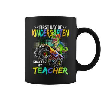 First Day Kindergarten Pray For My Teacher Dinosaur 1St Day Coffee Mug - Monsterry UK