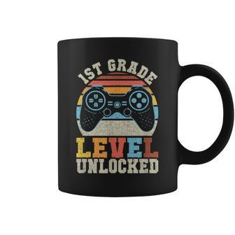 First Grade Level Unlocked Gamer 1St Day Of School Boys Coffee Mug - Seseable