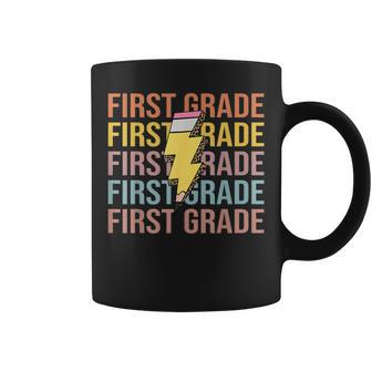 First Grade Teacher Lightning Pencil Bolt Back To School Coffee Mug - Seseable