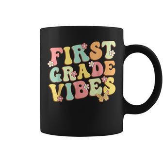 First Grade Vibes Hello Team 1St Grade Teacher Kids Retro Coffee Mug | Mazezy