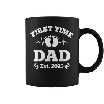 First Time Dad 2023 For Grandfather Funny Fathers Day Men Coffee Mug | Mazezy