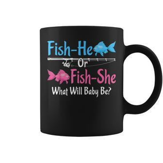 Fish-He Or Fish-She Gender Reveal Baby Shower Party Fishing Coffee Mug