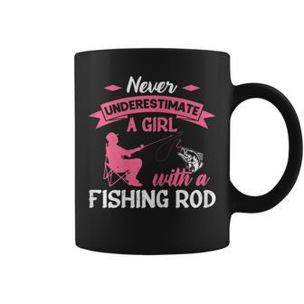 Fisher Never Underestimate A Girl With A Fishing Rod Gift For Womens Coffee Mug - Seseable