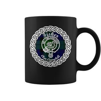 Fisher Surname Last Name Scottish Clan Tartan Badge Crest Funny Last Name Designs Funny Gifts Coffee Mug | Mazezy