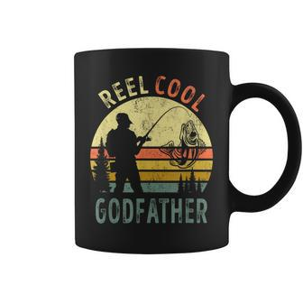Fishing Dad Vintage Reel Cool Godfather Fathers Day Gift Coffee Mug - Seseable