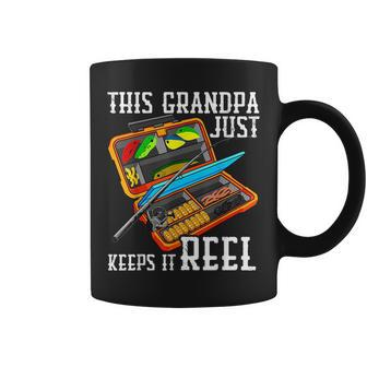 Fishing Grandpa This Grandpa Keeps It Reel Coffee Mug | Mazezy