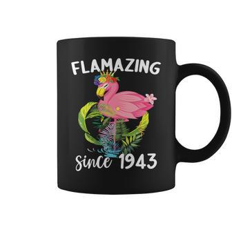 Flamazing Since 1943 Birthday Celebration Flamingo Party Coffee Mug | Mazezy