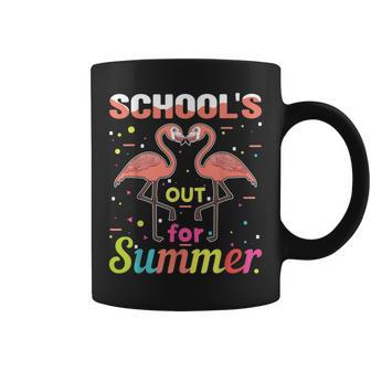 Flamingo Bye Schools Out Teacher Student Hello Summer Coffee Mug | Mazezy